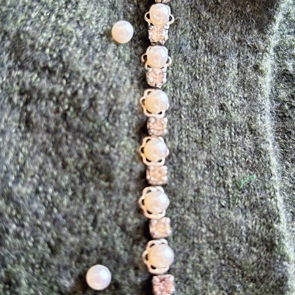 Zara Dark Green Cardigan with Pearl Details - Picture 4 of 6